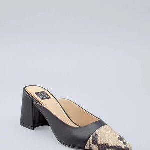 Slip On Embossed Leather Mule/Heel